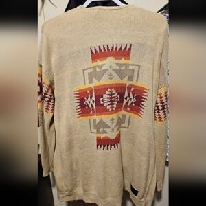 Womens Pendleton Beige Southwestern Pattern Sweater